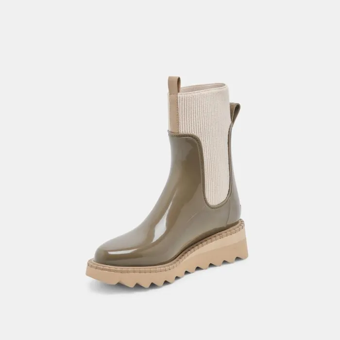 Dolce Vita Tropic H2O Boots Dk Moss Patent Stella Women Boots and Booties
