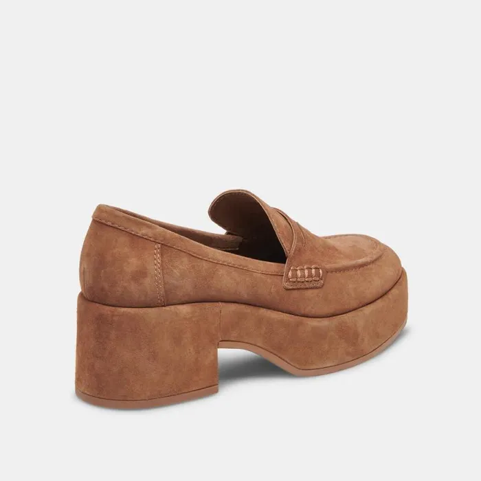 Dolce Vita Yanni Loafers Chestnut Suede Women Flats and Loafers