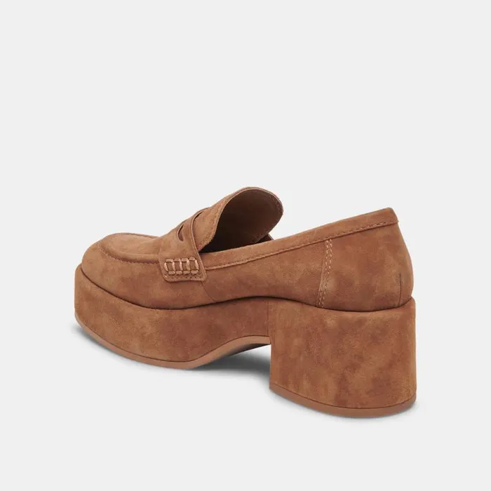 Dolce Vita Yanni Loafers Chestnut Suede Women Flats and Loafers