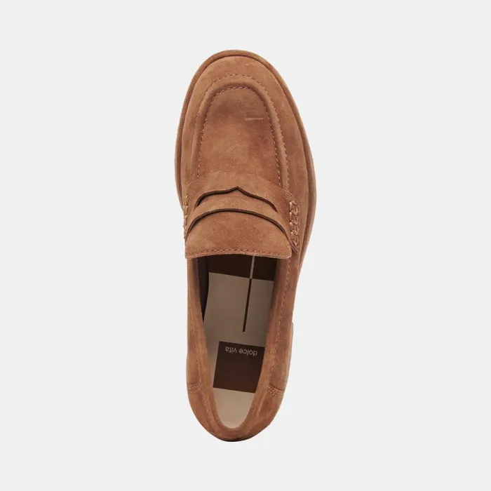 Dolce Vita Yanni Loafers Chestnut Suede Women Flats and Loafers