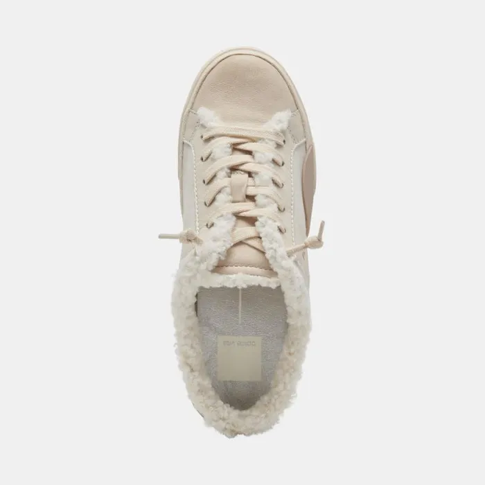 Dolce Vita Zantel Sneakers Off White Crackled Leather Women Mules and Clogs