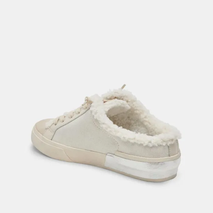 Dolce Vita Zantel Sneakers Off White Crackled Leather Women Mules and Clogs