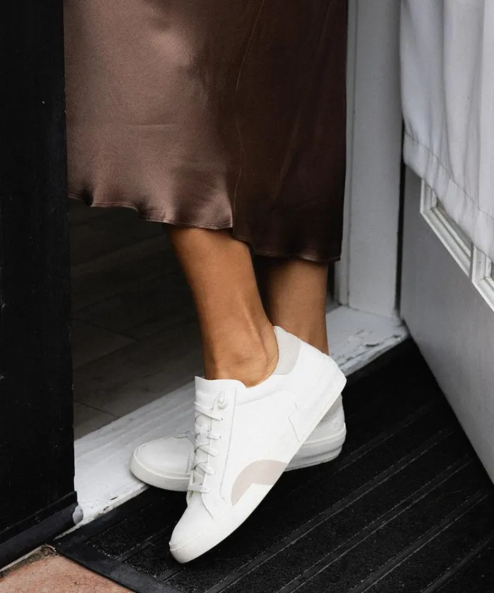 Dolce Vita Zina 360 Sneakers White Natural Recycled Leather Women Sneakers