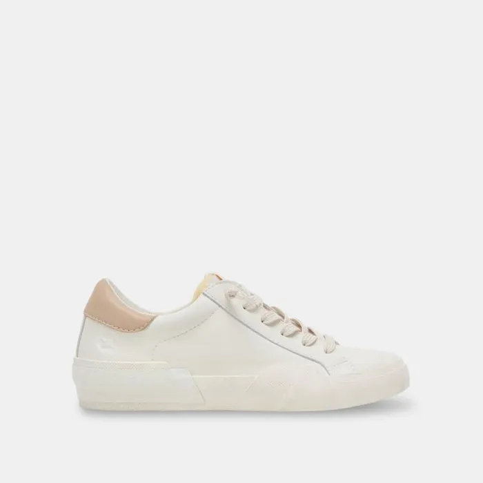 Dolce Vita Zina Foam 360 Sneakers White Dune Recycled Leather Women Sneakers
