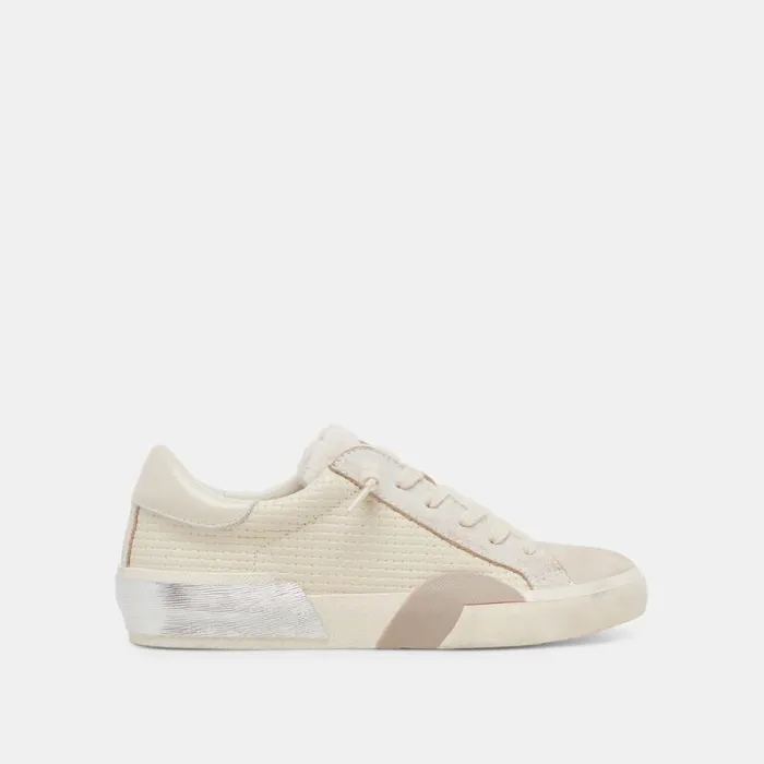 Dolce Vita Zina Plush Sneakers Off White Woven Women Sneakers