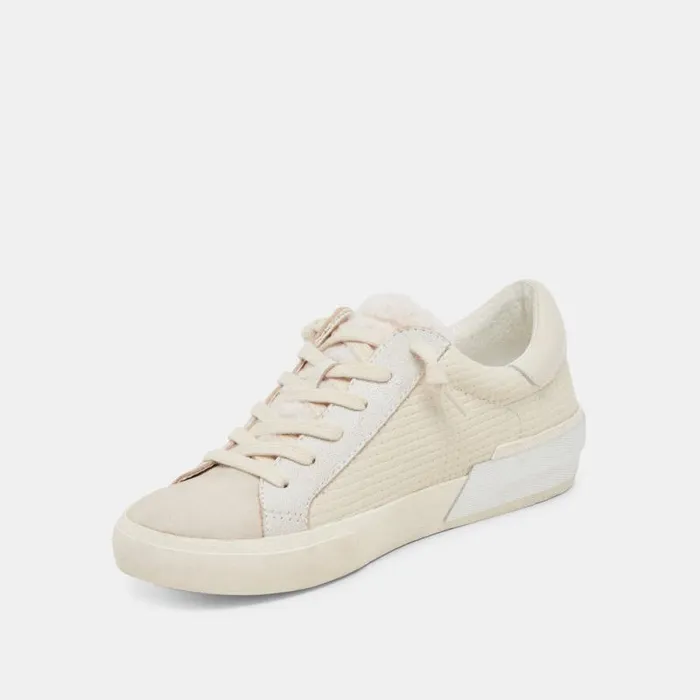 Dolce Vita Zina Plush Sneakers Off White Woven Women Sneakers