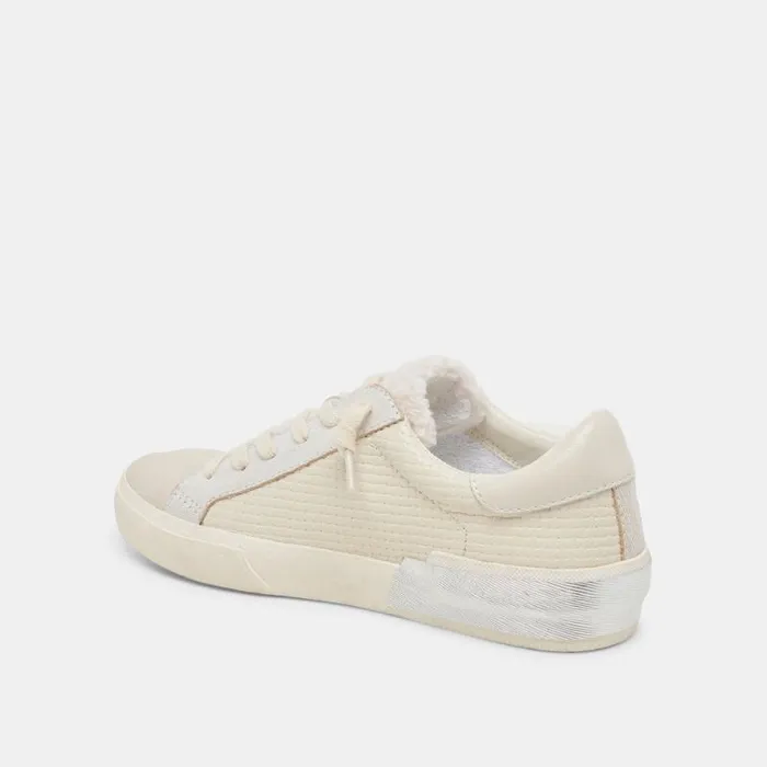 Dolce Vita Zina Plush Sneakers Off White Woven Women Sneakers