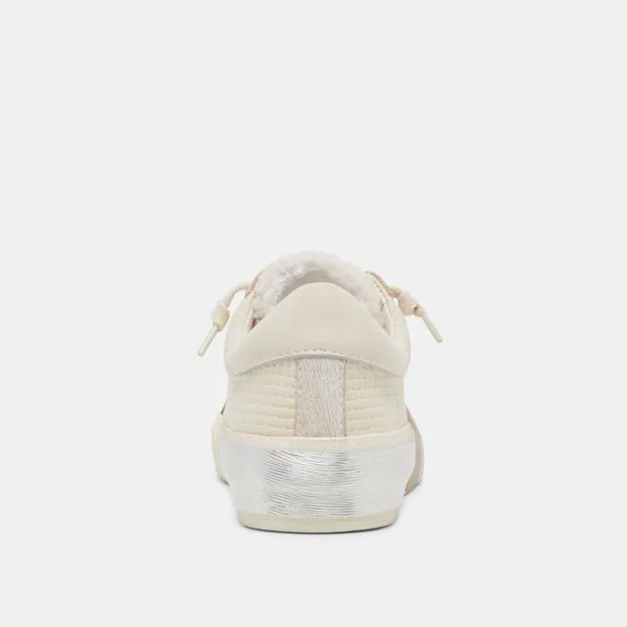 Dolce Vita Zina Plush Sneakers Off White Woven Women Sneakers