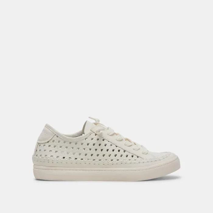 Dolce Vita Zolen Sneakers White Perforated Leather Women Sneakers
