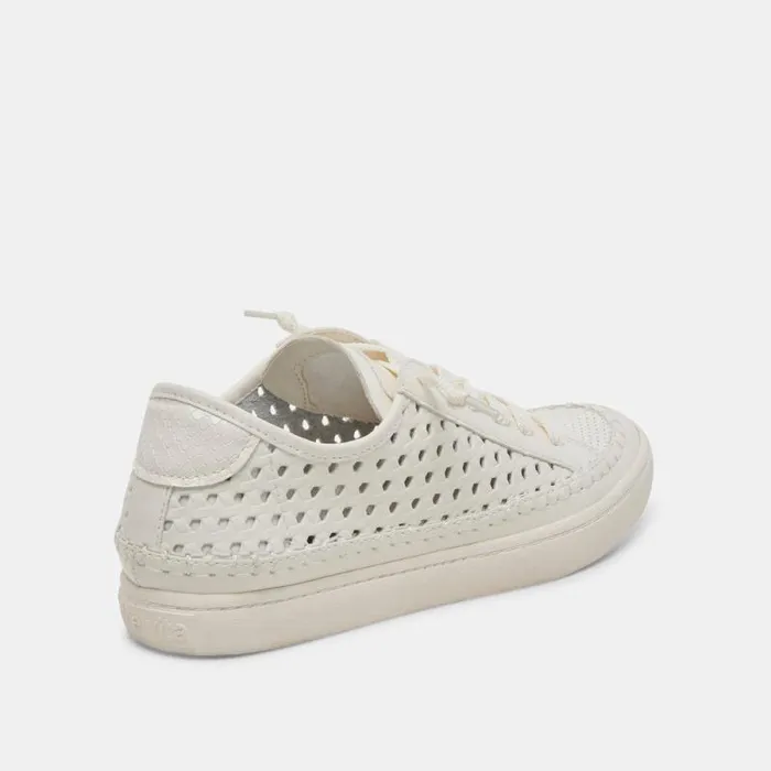 Dolce Vita Zolen Sneakers White Perforated Leather Women Sneakers