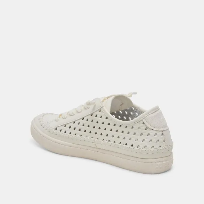 Dolce Vita Zolen Sneakers White Perforated Leather Women Sneakers