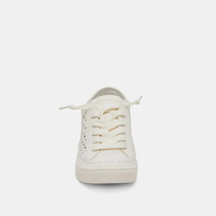 Dolce Vita Zolen Sneakers White Perforated Leather Women Sneakers