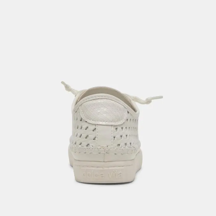 Dolce Vita Zolen Sneakers White Perforated Leather Women Sneakers