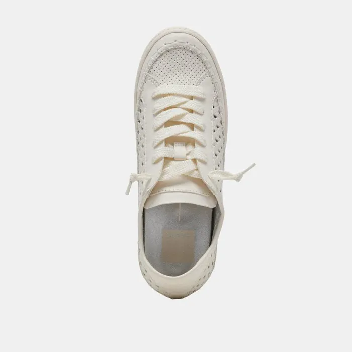 Dolce Vita Zolen Sneakers White Perforated Leather Women Sneakers