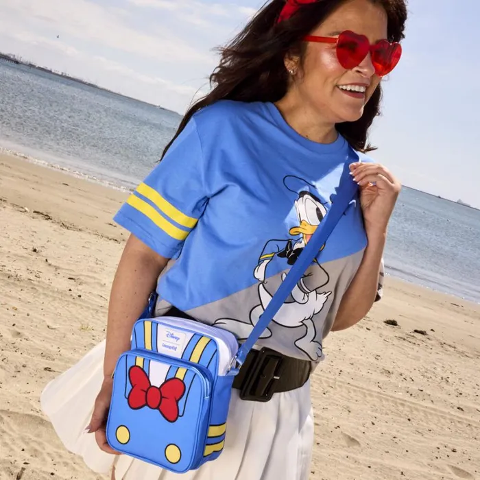 Donald Duck 90th Anniversary Cosplay Nylon Passport Crossbody Bag Unisex Loungefly Bags and Wallets Donald Duck 90th Anniversary Cosplay Nylon Passport Crossbody Bag Unisex Loungefly Bags and Wallets
