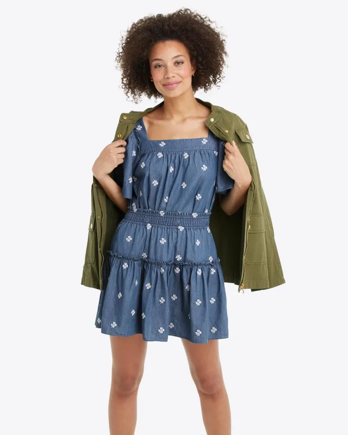 Draper James Bottoms and Skirts Women Pull On Skirt In Embroidered Chambray