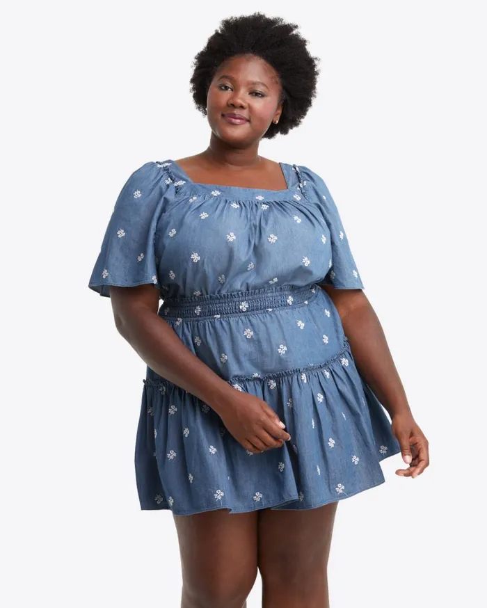 Draper James Bottoms and Skirts Women Pull On Skirt In Embroidered Chambray
