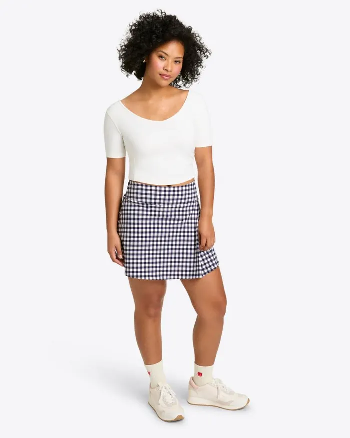 Draper James Bottoms and Skirts Women Side Slit Skort In Navy Gingham