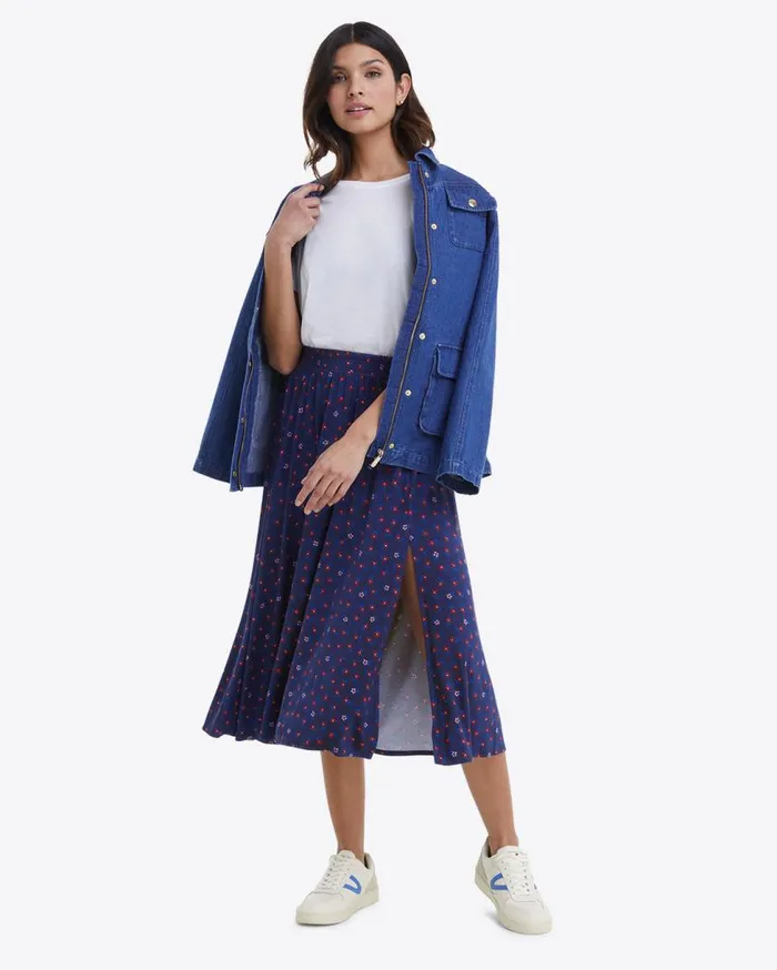 Draper James Bottoms and Skirts Women Slit Side Skirt In Falling Daisies