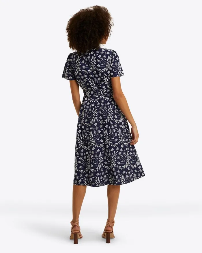 Draper James Dresses Women Rhonda Flutter Sleeve Wrap Dress In Embroidered Floral