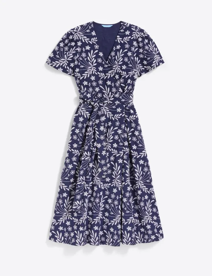 Draper James Dresses Women Rhonda Flutter Sleeve Wrap Dress In Embroidered Floral