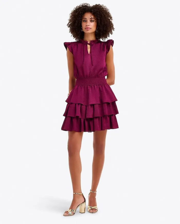 Draper James Extended Sizes Women Alana Tiered Dress In Hammered Satin