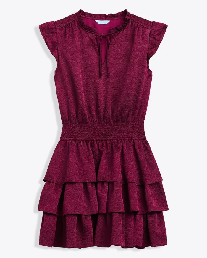 Draper James Extended Sizes Women Alana Tiered Dress In Hammered Satin