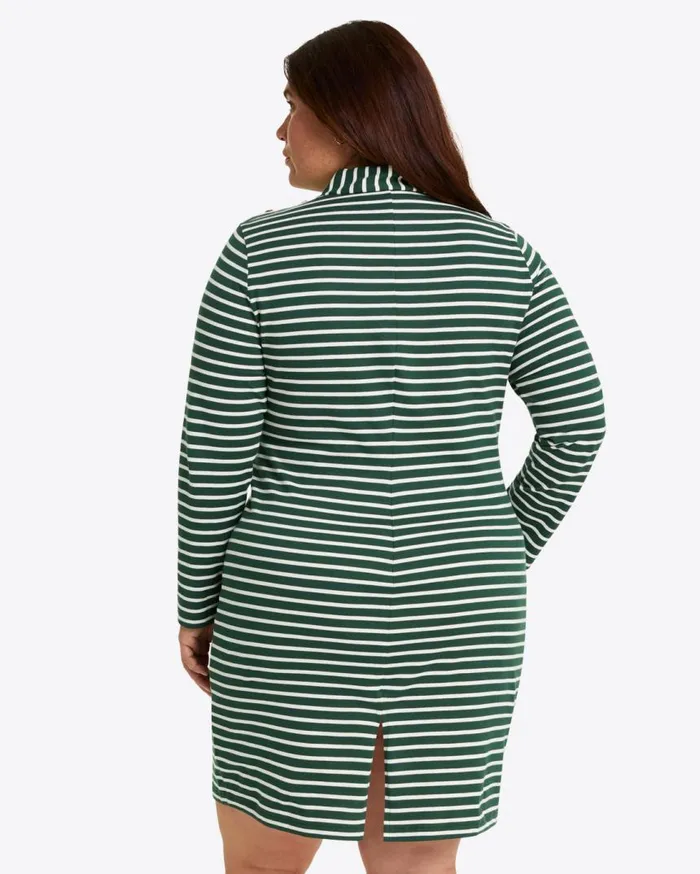Draper James Extended Sizes Women Elsie Turtleneck Dress In Green Stripe
