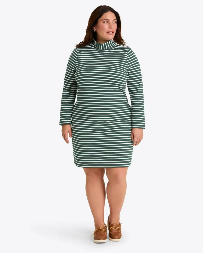 Draper James Extended Sizes Women Elsie Turtleneck Dress In Green Stripe