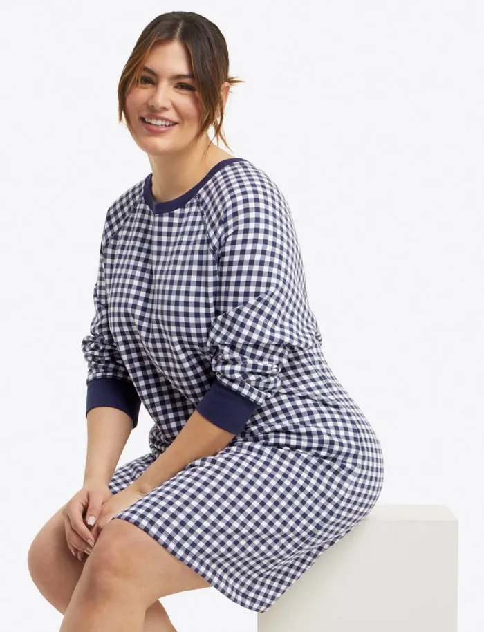 Draper James Extended Sizes Women Natalie Sweatshirt Dress In Gingham