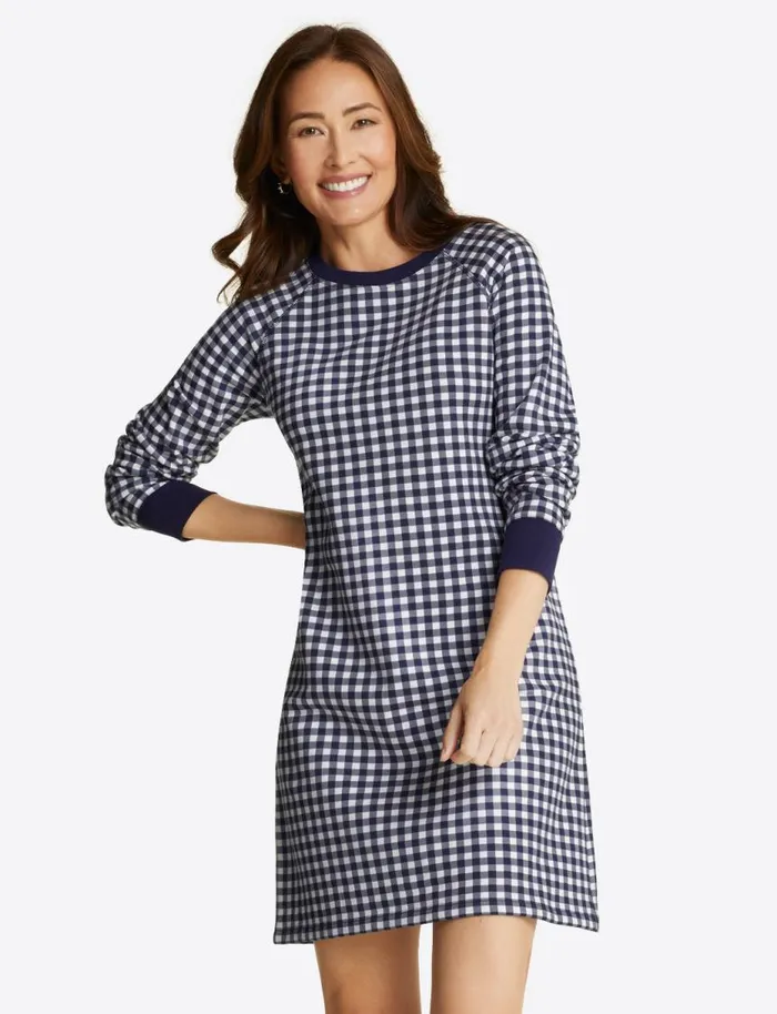 Draper James Extended Sizes Women Natalie Sweatshirt Dress In Gingham