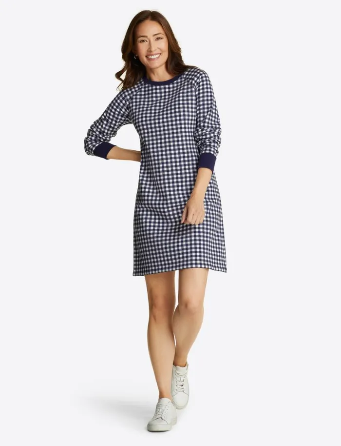 Draper James Extended Sizes Women Natalie Sweatshirt Dress In Gingham