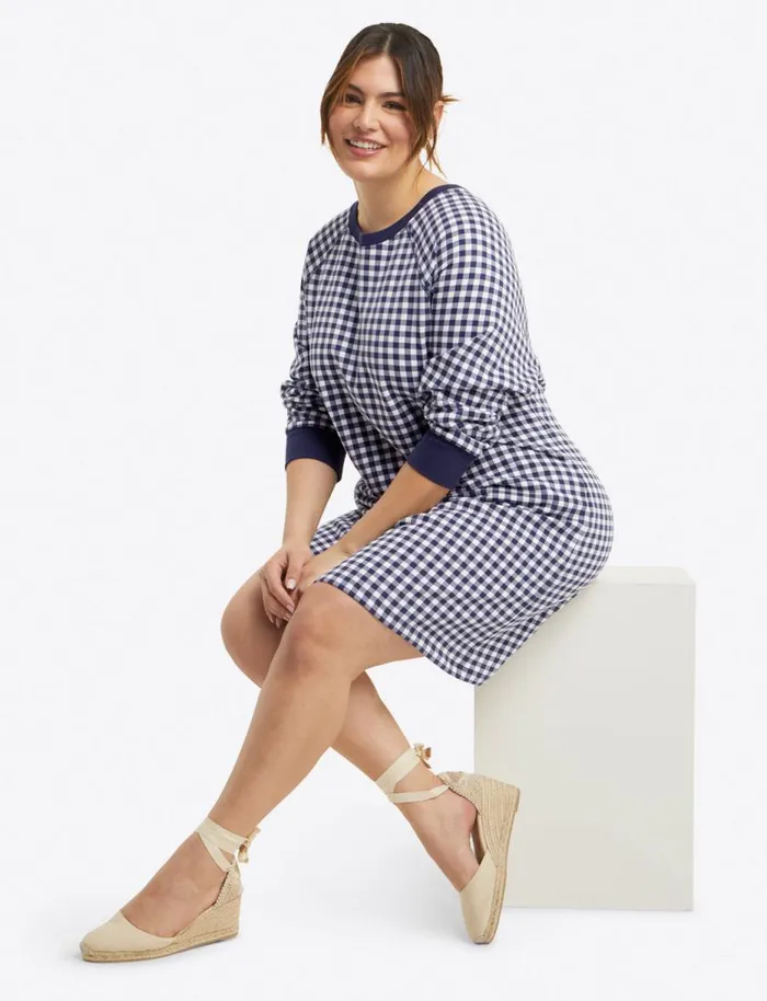 Draper James Extended Sizes Women Natalie Sweatshirt Dress In Gingham
