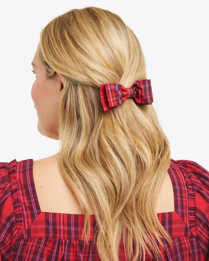 Draper James Hats and Hair Women Elle Plaid Hair Clip