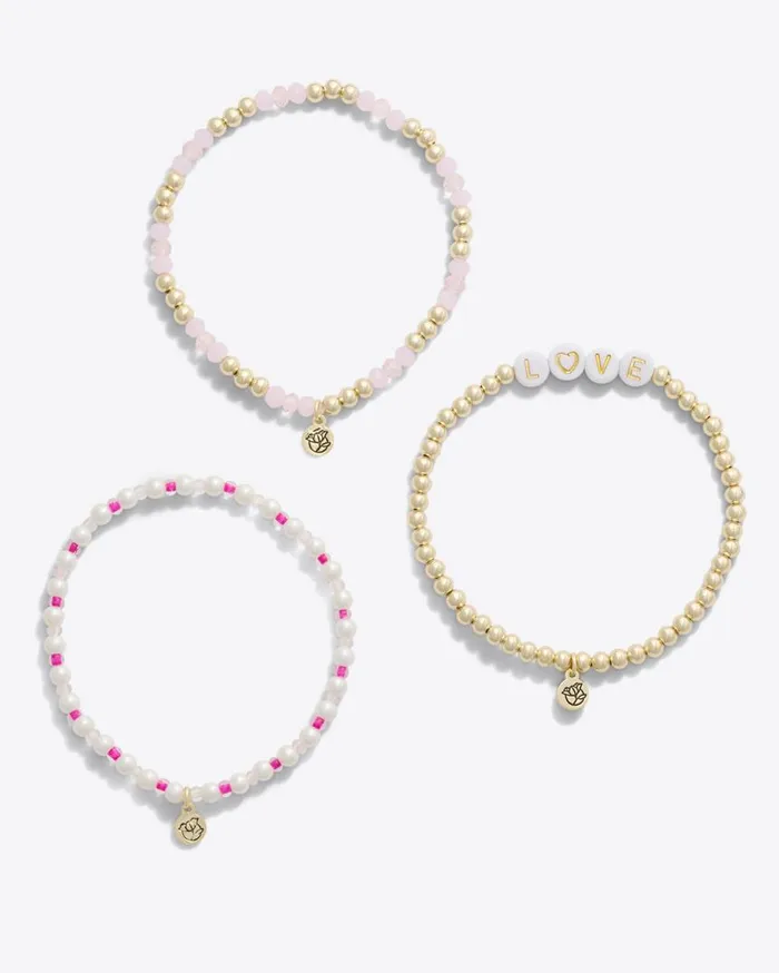 Draper James Jewelry Women Heart Stretch Bracelet Trio
