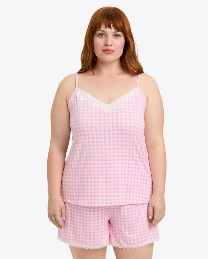 Draper James Lounge and Pajamas Women Sheryl Sleep Set In Light Pink Gingham