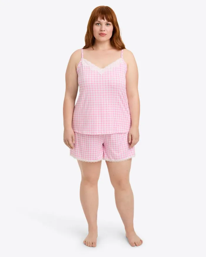 Draper James Lounge and Pajamas Women Sheryl Sleep Set In Light Pink Gingham