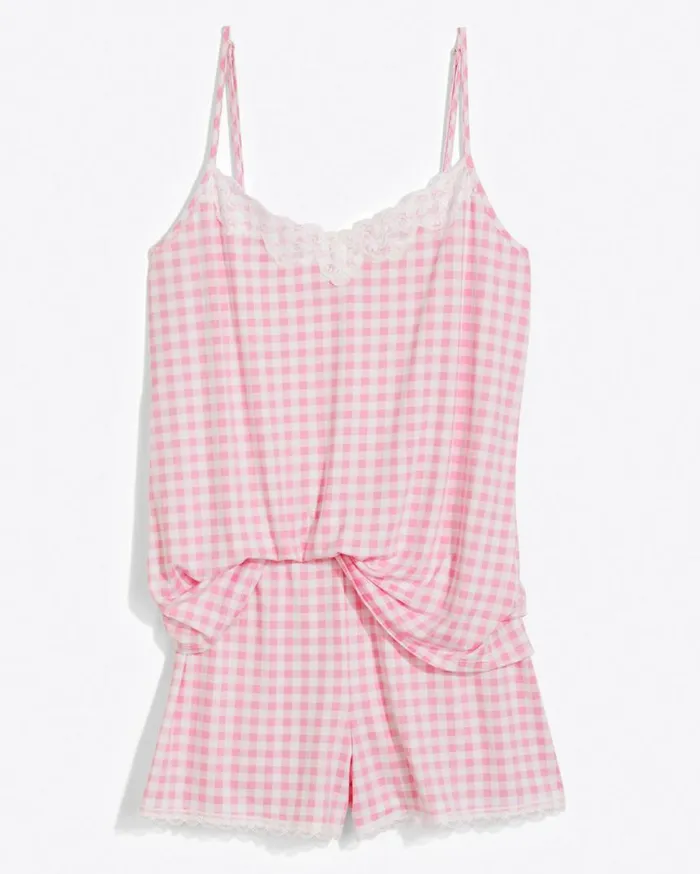 Draper James Lounge and Pajamas Women Sheryl Sleep Set In Light Pink Gingham