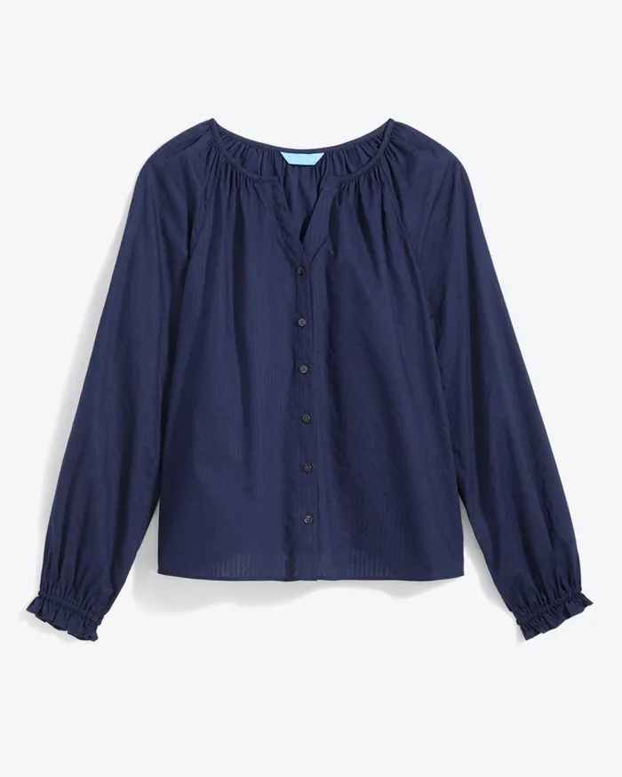 Draper James Tops Women Alexandra Top In Navy Dobby Stripe
