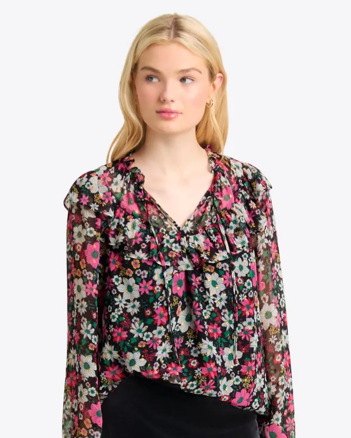 Draper James Tops Women Callista Top In Amaryllis Fil Coupe