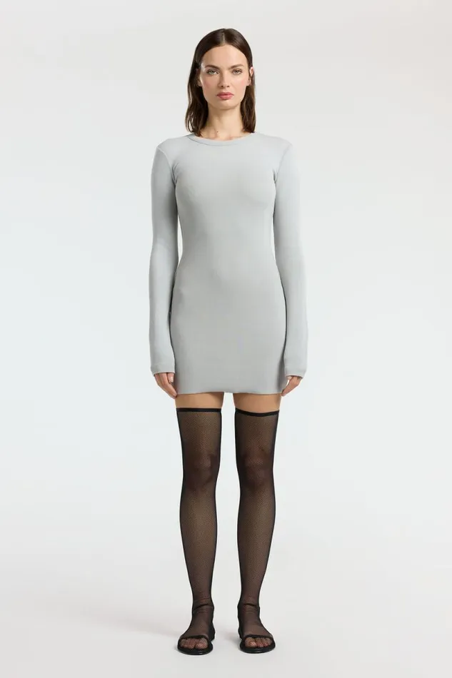 Dresses Skirts Women COTTON CITIZEN Verona Crewneck Mini Dress Silver Cast