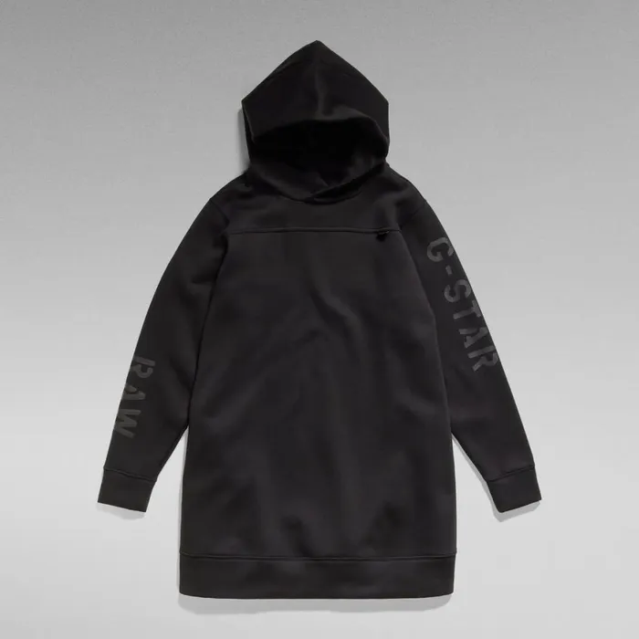 Dresses Women GStar RAW Graphic Loose Hooded Sweat Dress Dark Black