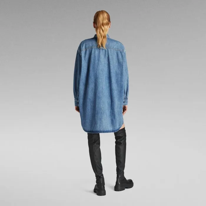 Dresses Women GStar RAW Oversized Denim Dress Faded Waterfront