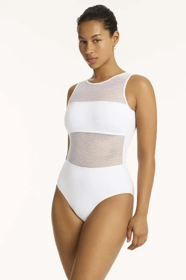 Drift High Neck One Piece Drift White Women Sea Level One Pieces