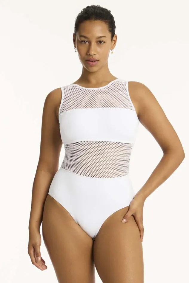 Drift High Neck One Piece Drift White Women Sea Level One Pieces