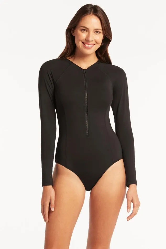 Eco Essentials Long Sleeve One Piece Eco Essentials Black Women Sea Level One Pieces Eco Essentials Long Sleeve One Piece Eco Essentials Black Women Sea Level One Pieces