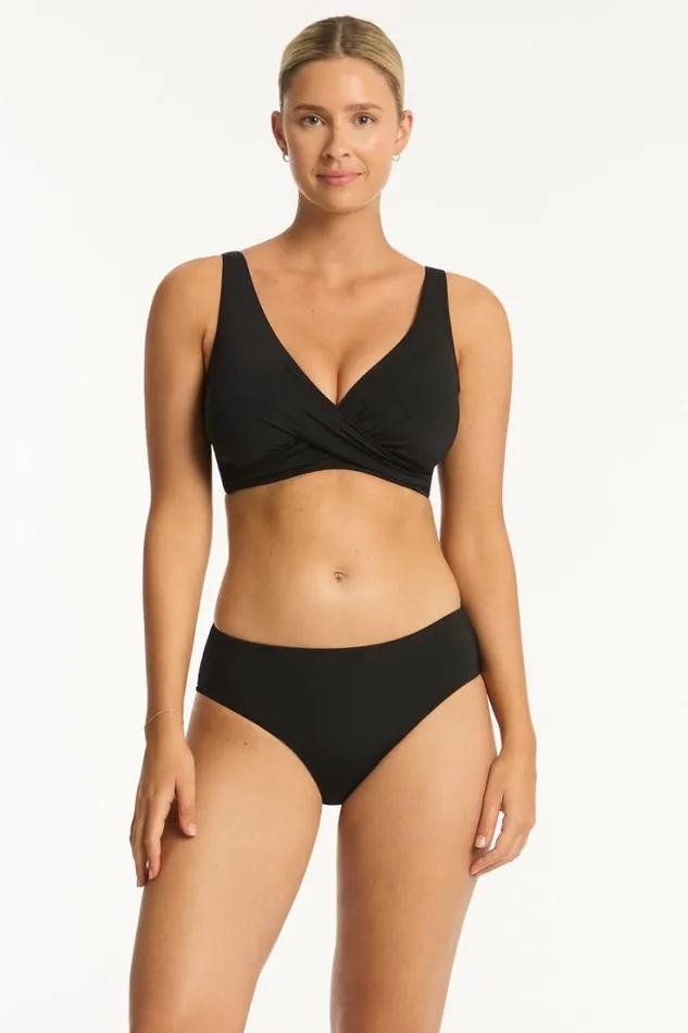 Eco Essentials Mid Bikini Pant Eco Essentials Black Women Sea Level Bottoms