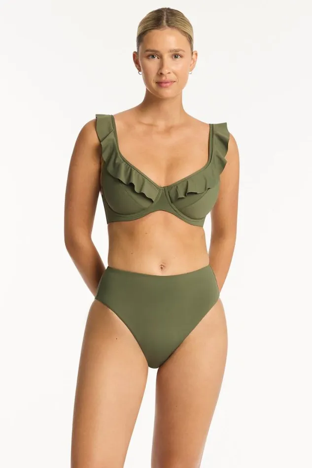 Eco Essentials Retro High Waist Pant Eco Essentials Khaki Women Sea Level Bottoms