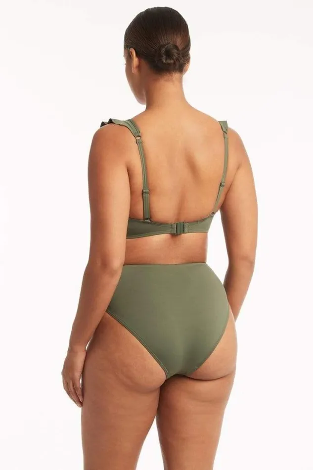 Eco Essentials Retro High Waist Pant Eco Essentials Khaki Women Sea Level Bottoms