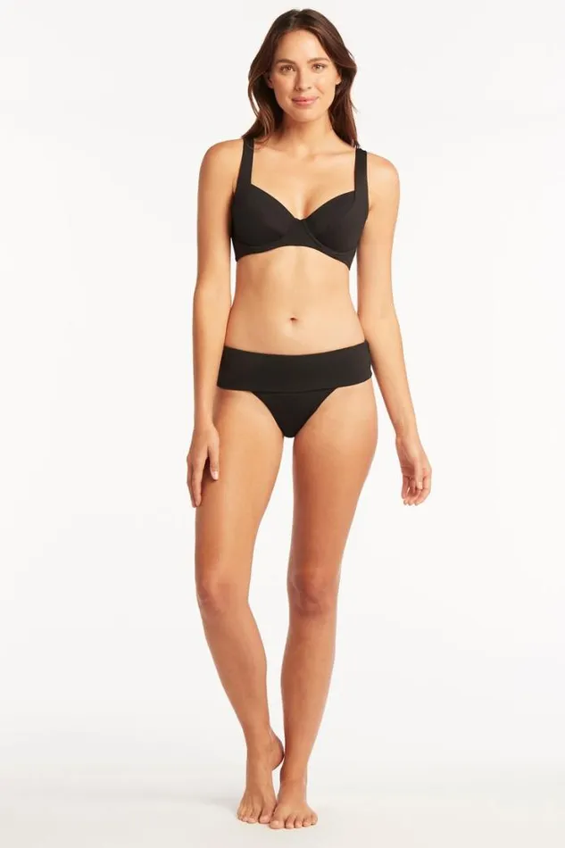 Eco Essentials Roll Band Pant Eco Essentials Black Women Sea Level Bottoms